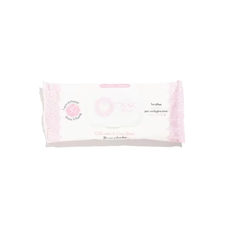 Lingettes intimes naturelles parfum musc blanc Musc Intime - paquet de 30 lingettes