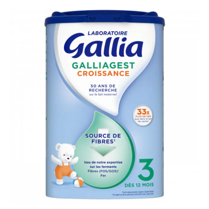 Galliagest Croissance Lait en poudre 3 dès 12 mois Gallia - pot de 800g 