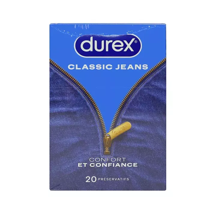 Préservatifs classic jeans Durex - boîte de 20 préservatifs