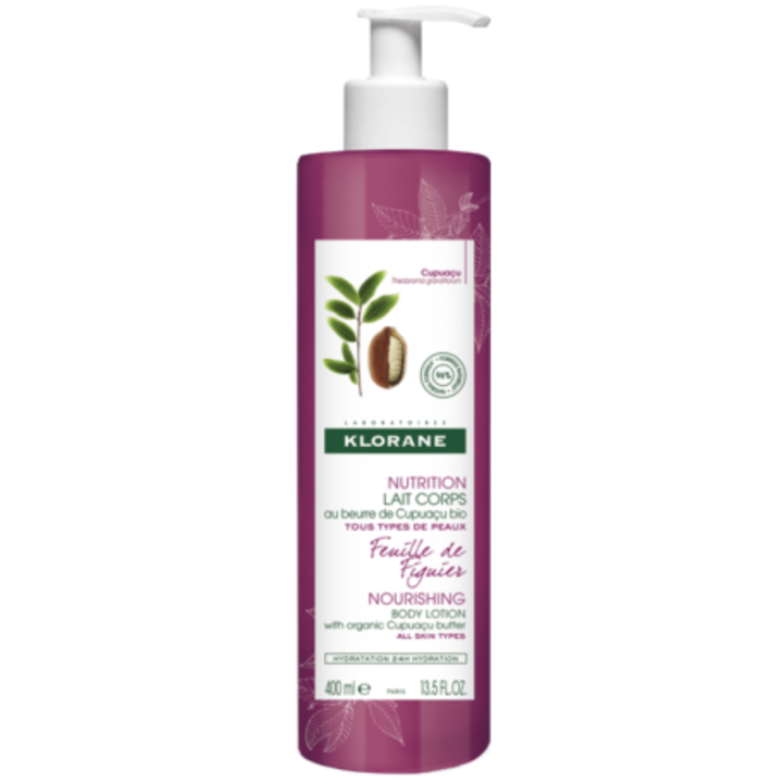 Nutrition lait corps famille de figuier Klorane - flacon-pompe de 400ml