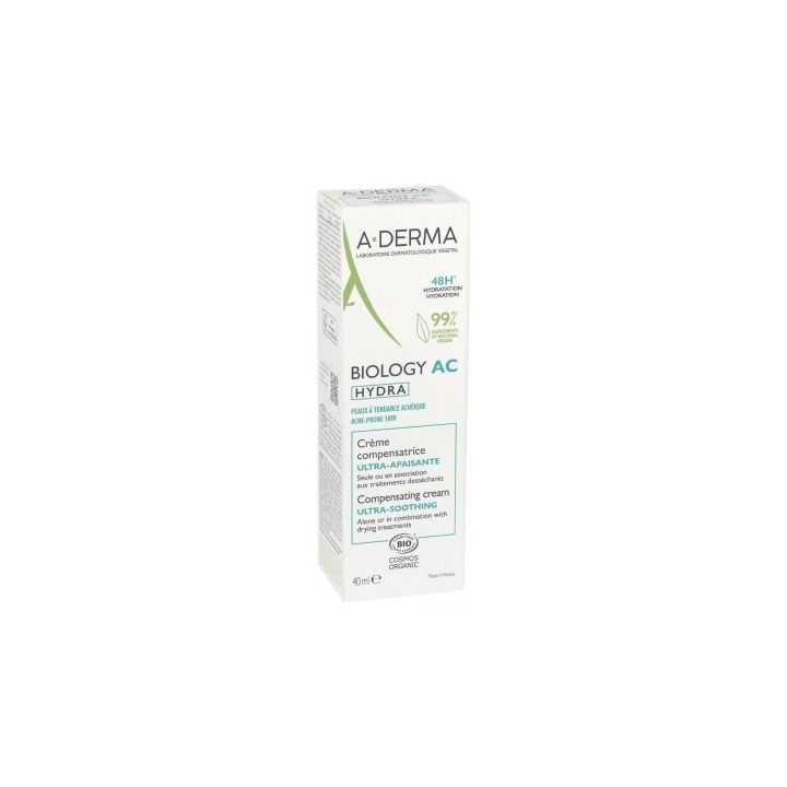 Biology AC Hydra crème compensatrice ultra-apaisante A-Derma - tube de 40ml