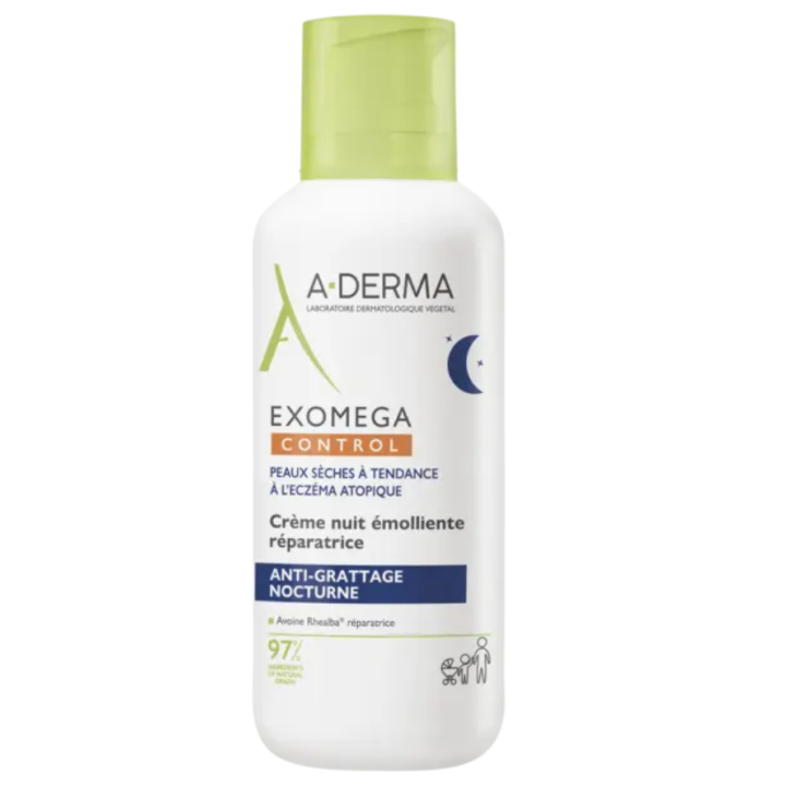 Exomega Control crème nuit émolliente réparatrice A-Derma - flacon-pompe de 400ml