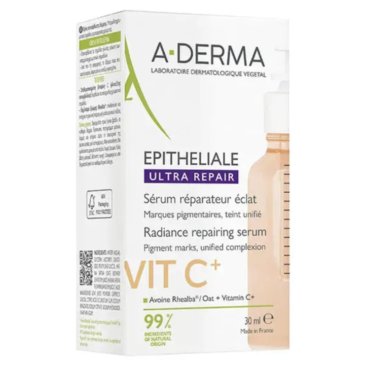 Epitheliale ultra repair sérum réparateur éclat vitC+ A-Derma - flacon-pipette de 30ml