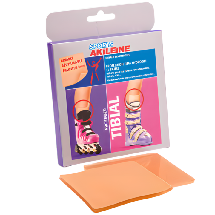 Protection tibia hydrogel sports akileïne - 1 paire lavable et réutilisable