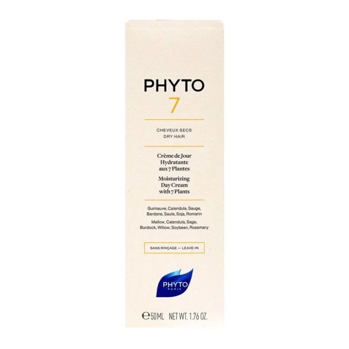 Crème de jour hydratant pour cheveux Phyto 7 - tube de 50ml