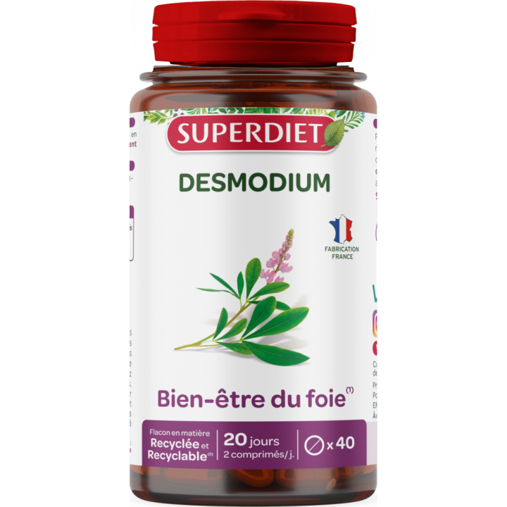 Desmodium bien-être du foie Super Diet - boite de 40 comprimés
