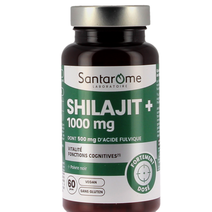 Shilajit+ 1000mg dont 500mg d'acide fulvique Santarome - pot de 60 gélules
