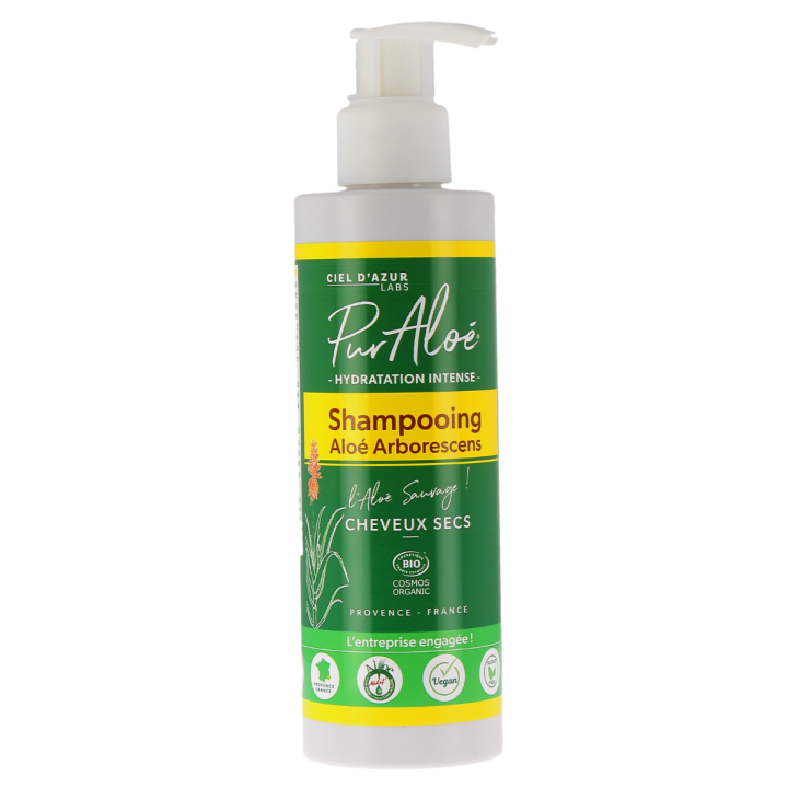Shampooing aloé arborescens PurAloé - flacon-pompe de 200ml