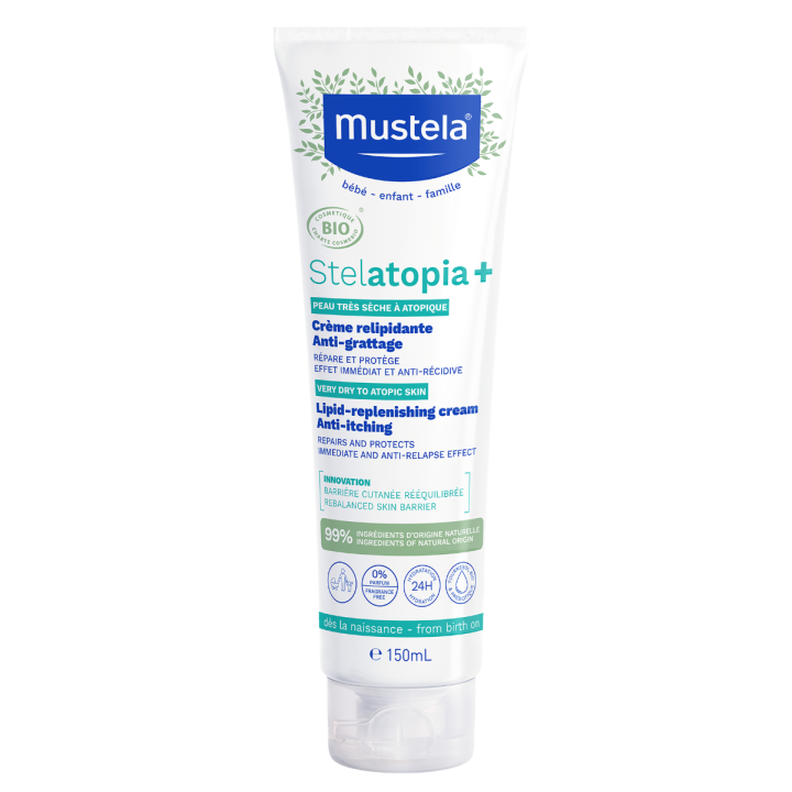 Stelatopia+ Crème relipidante anti-grattage bio Mustela - tube de 150ml