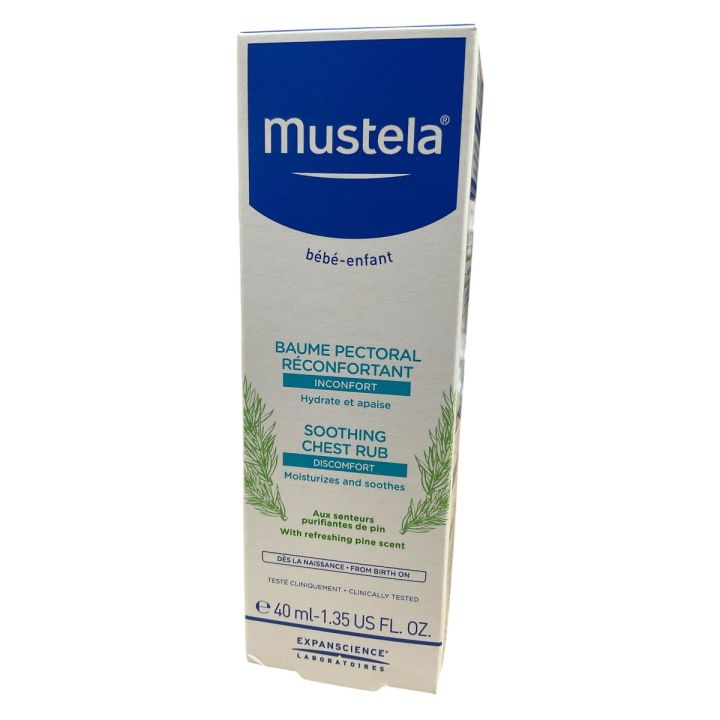 Baume pectoral réconfortant Mustela - tube de 40ml 