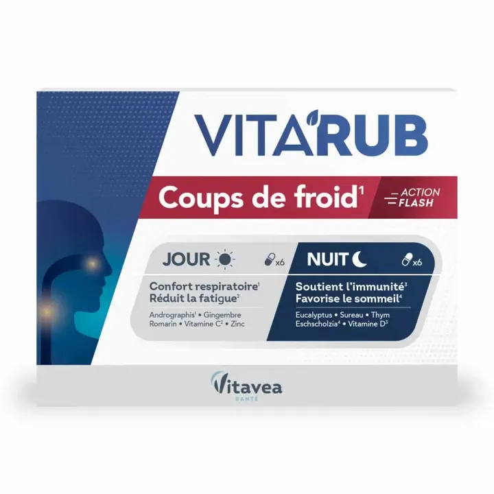 Vita'Rub coups de froid Vitavea - boite de 12 gélules 