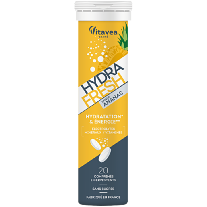 Hydra Fresh saveur ananas Vitavea - tube de 20 comprimés effervescents 
