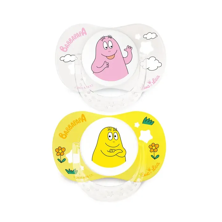 Edition limitée sucette Barbapapa 6/18 mois Luc et Léa - lot de 2 sucettes