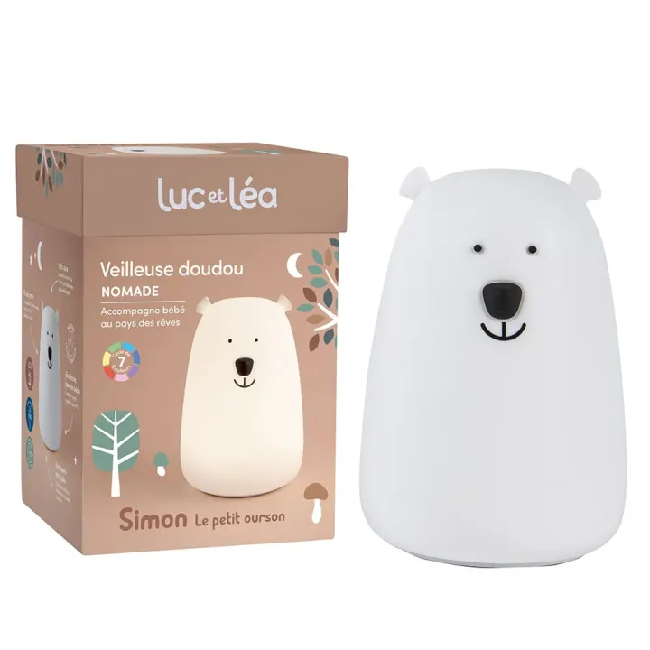 Veilleuse doudou nomade simon le petit ourson Luc et Léa - une veilleuse