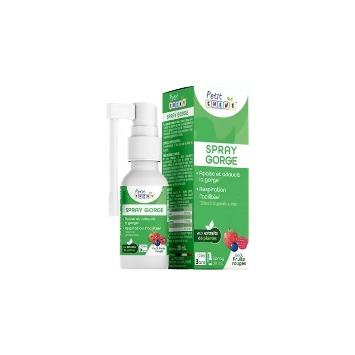 Petit Chêne Spray gorge goût fruits rouges Les 3 Chênes - spray de 20ml