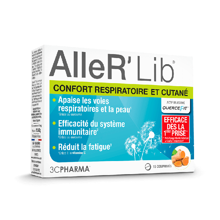 AlleR'Lib confort respiratoire et cutané 3C Pharma - boite de 15 comprimés