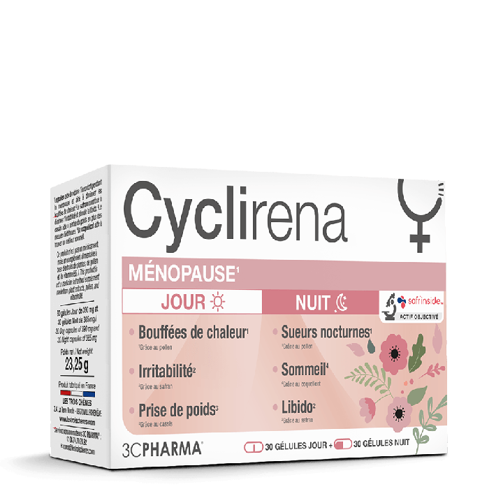 Cyclirena ménopause jour et nuit 3C Pharma - boite de 60 gélules 