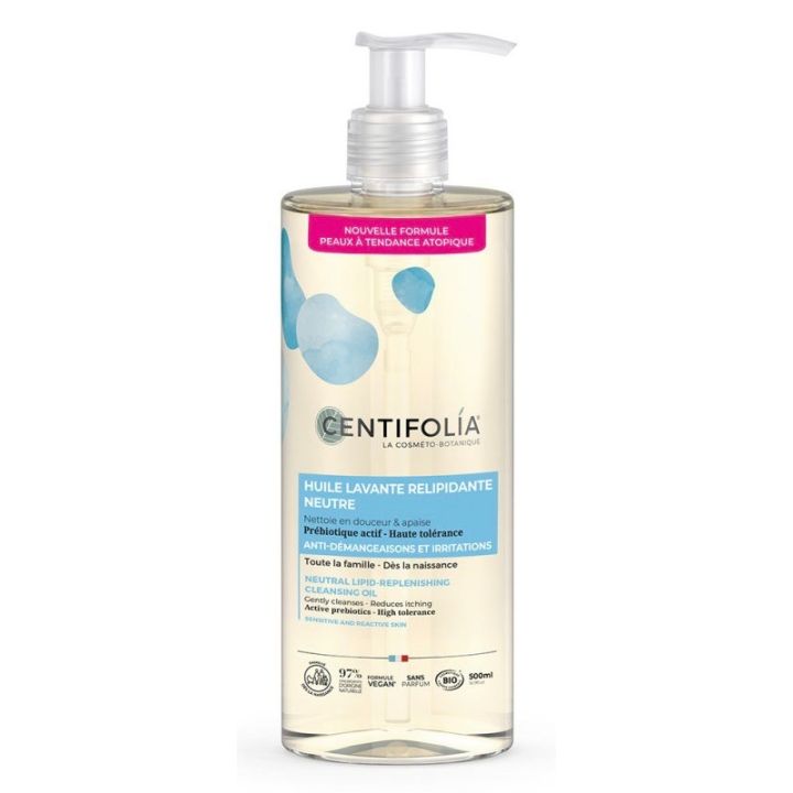 Huile lavante relipidante neutre bio Centifolia - flacon-pompe de 500ml