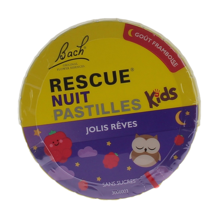 Pastilles rescue nuit kids jolis rêves goût framboise - boite de 50g