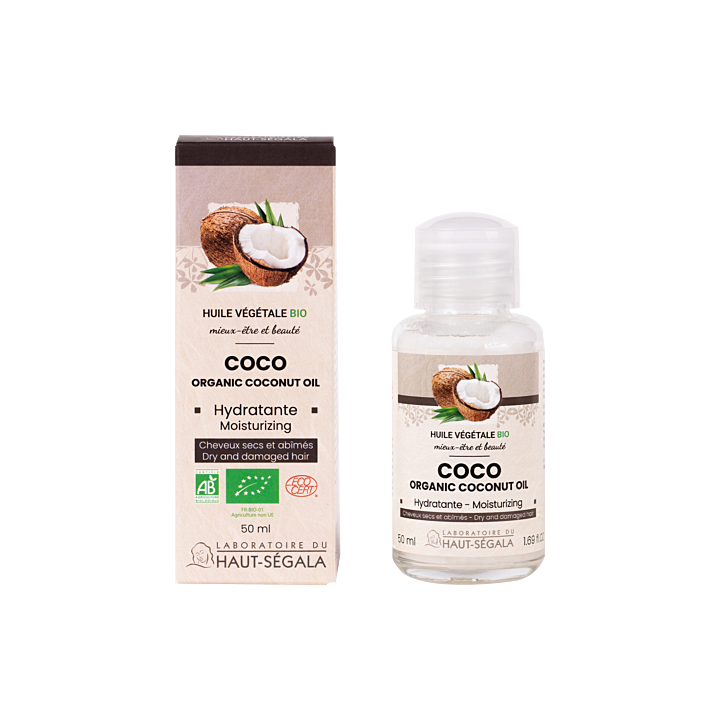 Huile de Coco Bio Hydratante Laboratoire Haut-Ségala - flacon de 50ml