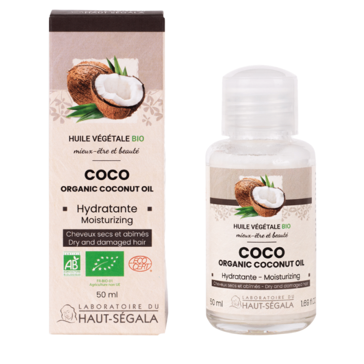Huile végétale bio coco Haut-ségala - flacon de 100ml