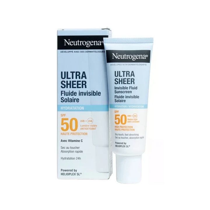 Ultra Sheer Fluide invisible solaire Hydratation SPF50 Neutrogena - tube de 50ml