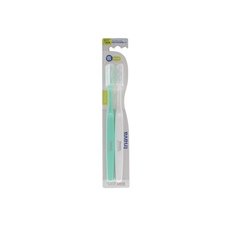 Brosse à dents souple 20/100 Inava - lot de 2 brosses à dents