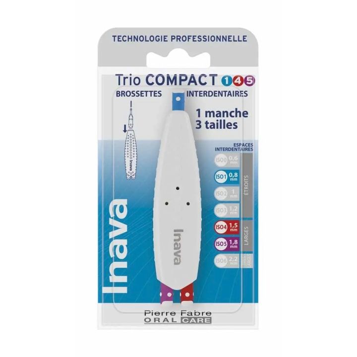 Brossettes interdentaires Trio Compact ISO 1/4/5 Inava - 1 manche et 3 brossettes