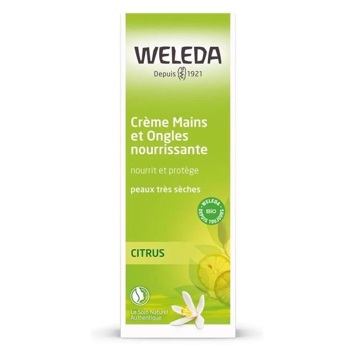 Crème nourrissante mains et ongles citrus Weleda - tube de 50ml