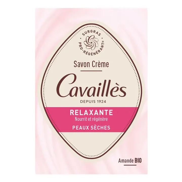 Savon crème relaxante amande bio Rogé Cavaillès - pain de 100g