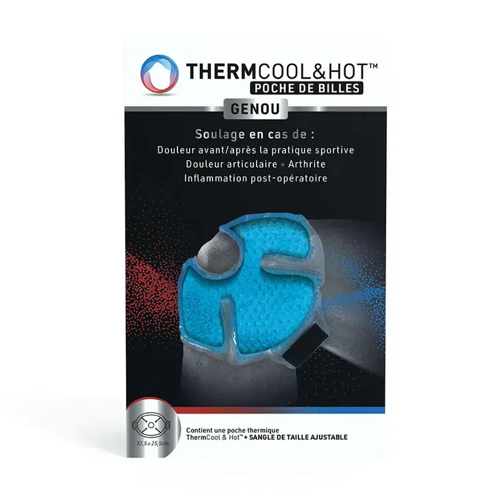 Thermocool&hot poche de billes genou Bausch lomb - poche de billes 37,5x25,5cm