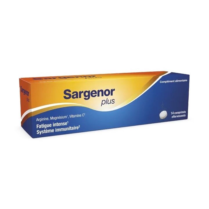 Sargenor plus Arginine, Magnésium, Vitamine C - tube de 14 comprimés effervescents