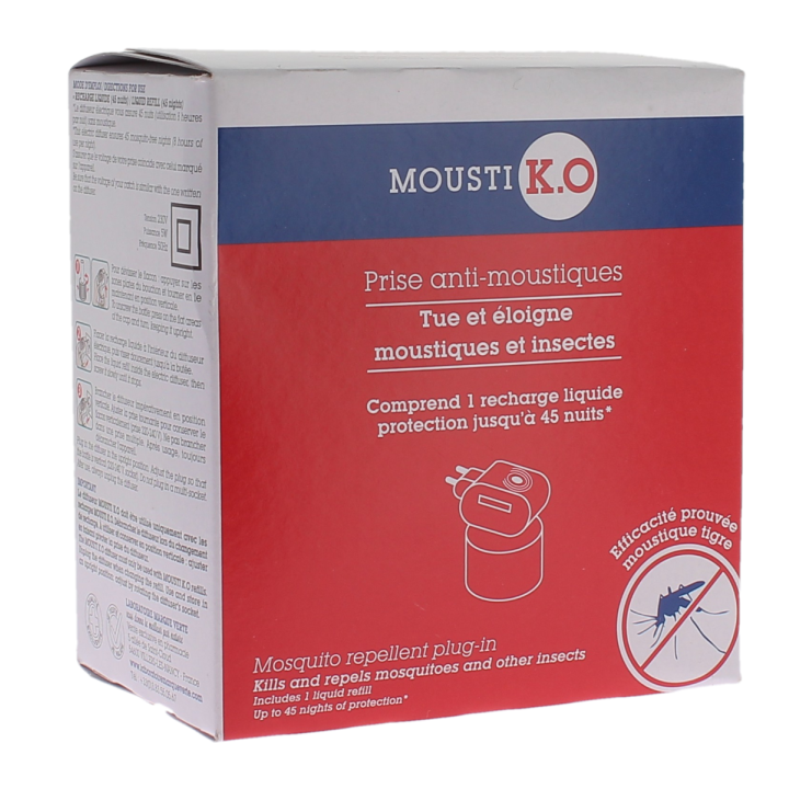 Mousti K.O prise anti-moustiques Marque verte - prise anti-moustique + 1 recharge