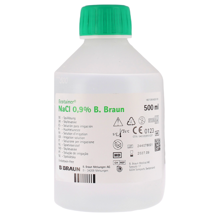 Ecotainer NaCl 0,9% solution d'irrigation B.Braun - flacon de 500ml