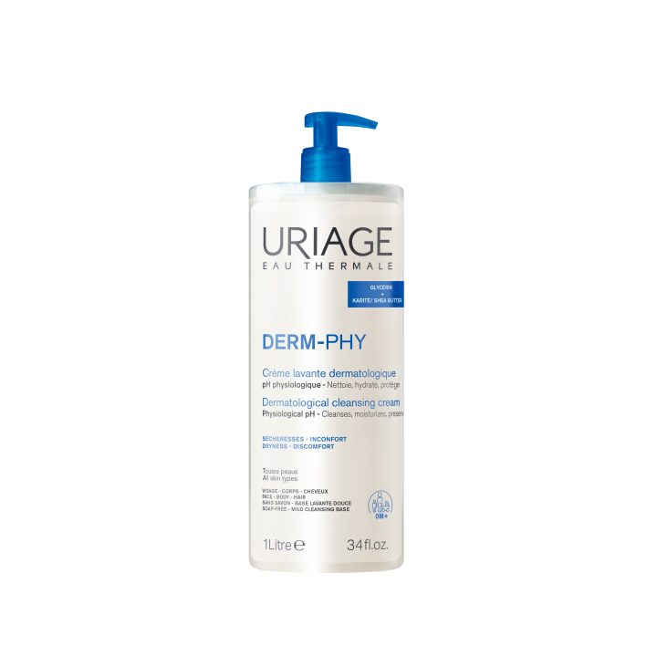 Derm-phy crème lavante dermatologique Uriage - flacon-pompe de 1L