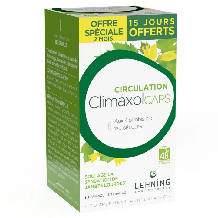 Climaxolcaps circulation bio Lehning - offre spéciale 2 mois 120 gélules 