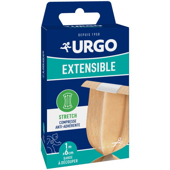 Bande extensible 1m x 6cm Urgo - 1 bande à découper
