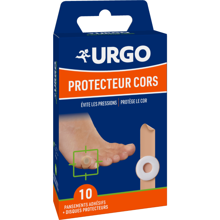 Pansements adhésifs protecteur cors Urgo - boîte de 10 pansements