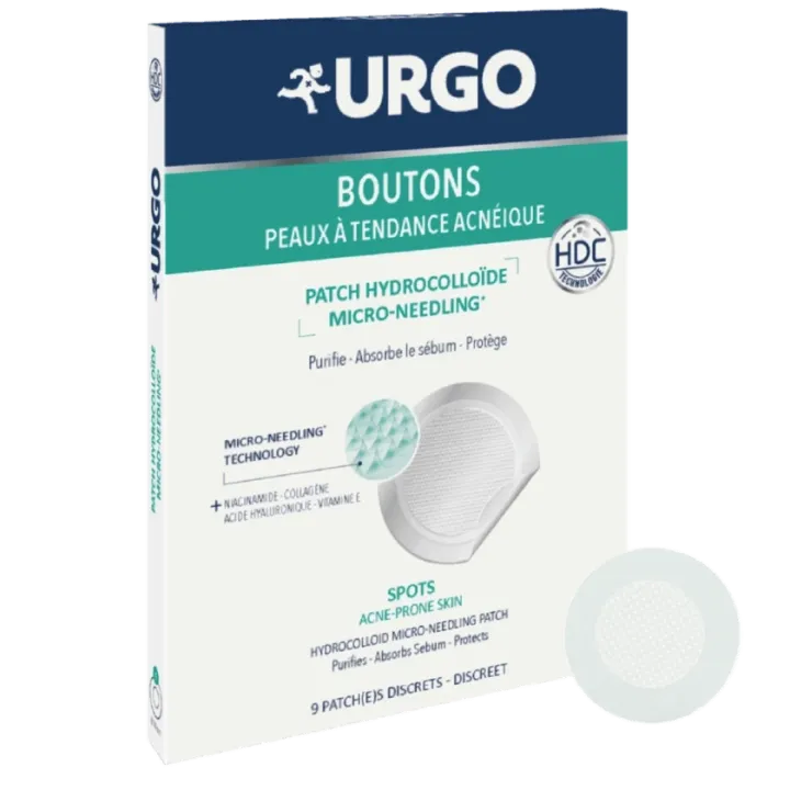Patch hydrocolloïde micro-needling boutons Urgo - boite de 9 patchs