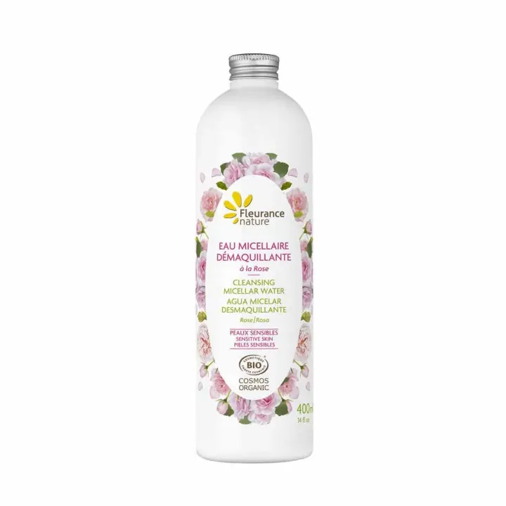 Eau micellaire démaquillante à la rose Fleurance Nature - flacon de 400ml