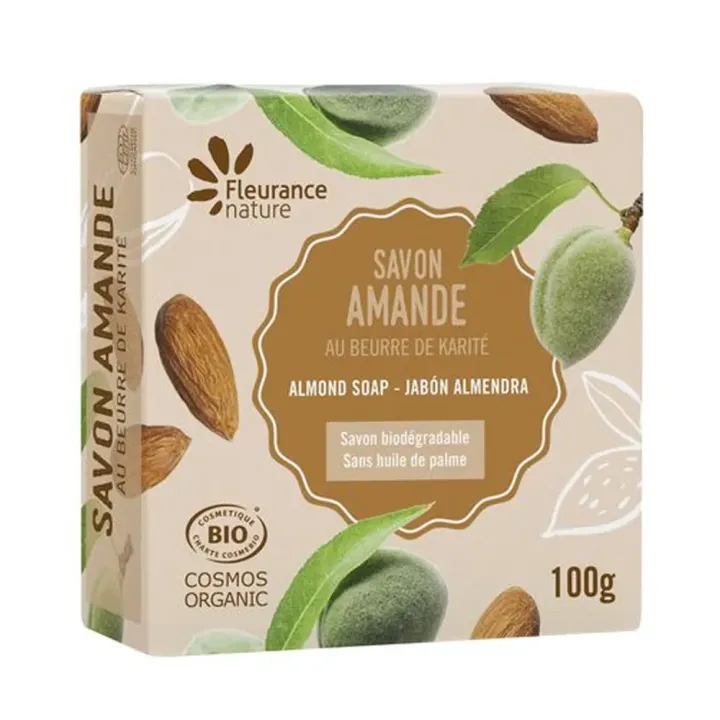 Savon amande au beurre de karité bio Fleurance nature - pain de 100g