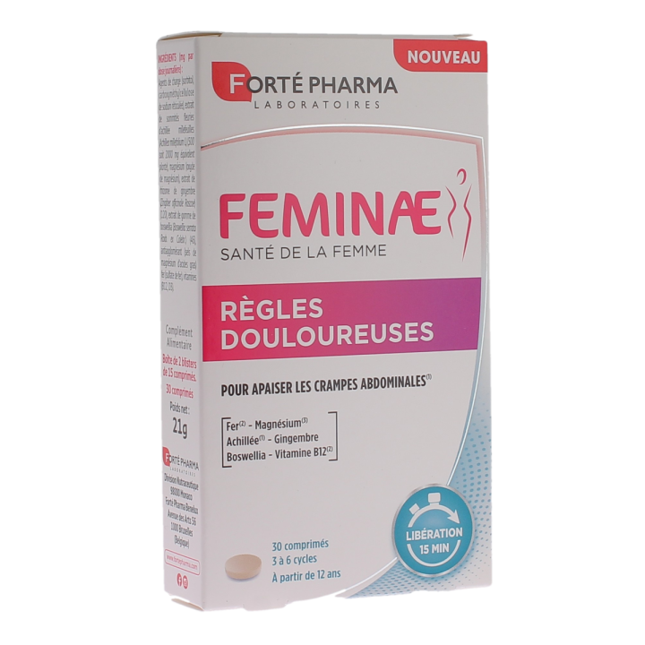 Feminae règles douloureuses Forté pharma - boite de 30 comprimés
