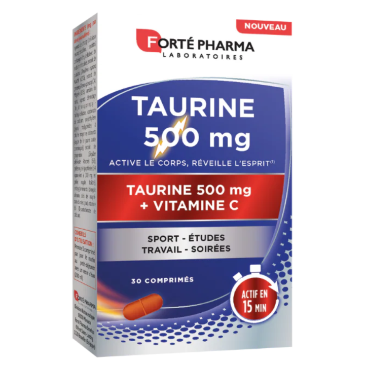 Taurine 500mg + vitamine C Forté Pharma - boite de 30 comprimés 