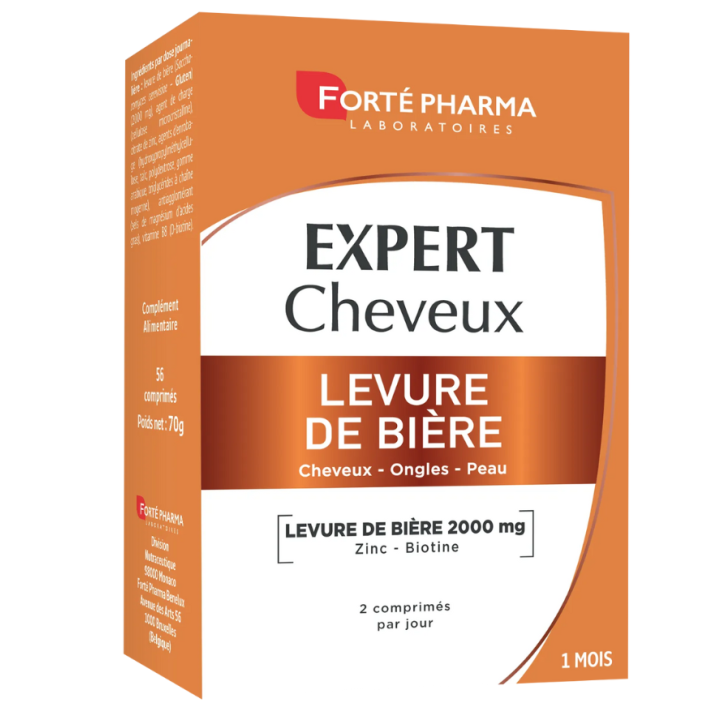 Expert cheveux levure de bière Forté Pharma - boite de 56 comprimés