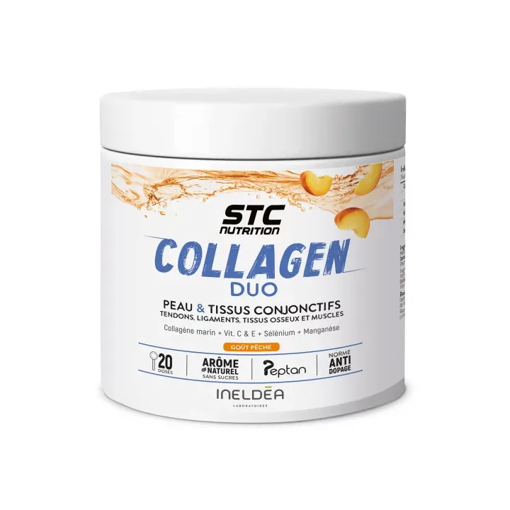 Collagen duo goût pêche STC Nutrition - pot de 230g