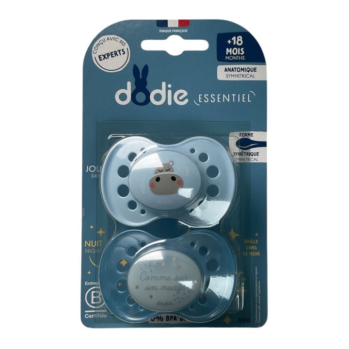 Sucette anatomique 18 mois+ bleu Dodie - 2 sucettes