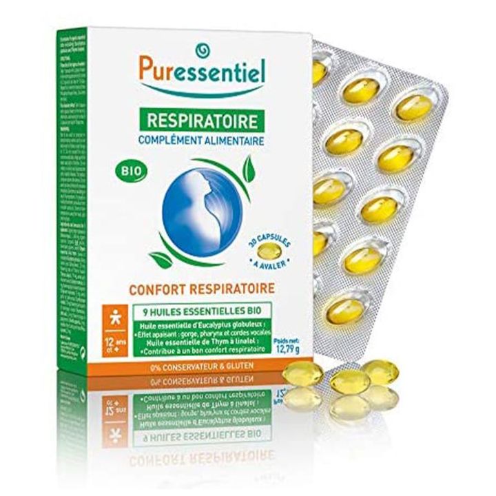 Capsules bronches aux huiles essentielles bio Puressentiel - boîte de 30 capsules