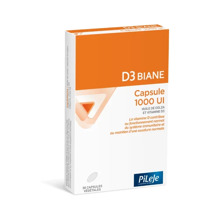 D3 Biane capsule 1000 UI PiLeJe - boîte de 30 capsules