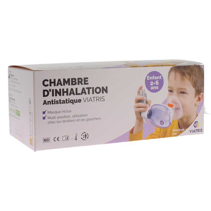 Chambre d'inhalation antistatique enfant  2 à 6 ans Viatris - boite d'une chambre d'inhalation