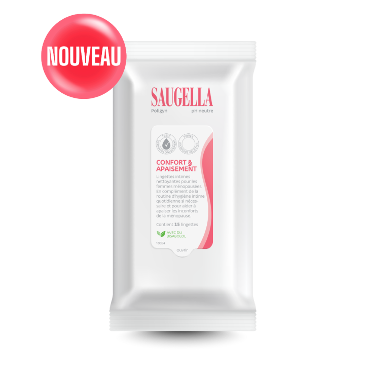 Poligyn lingettes intimes Saugella - pack de 15 lingettes